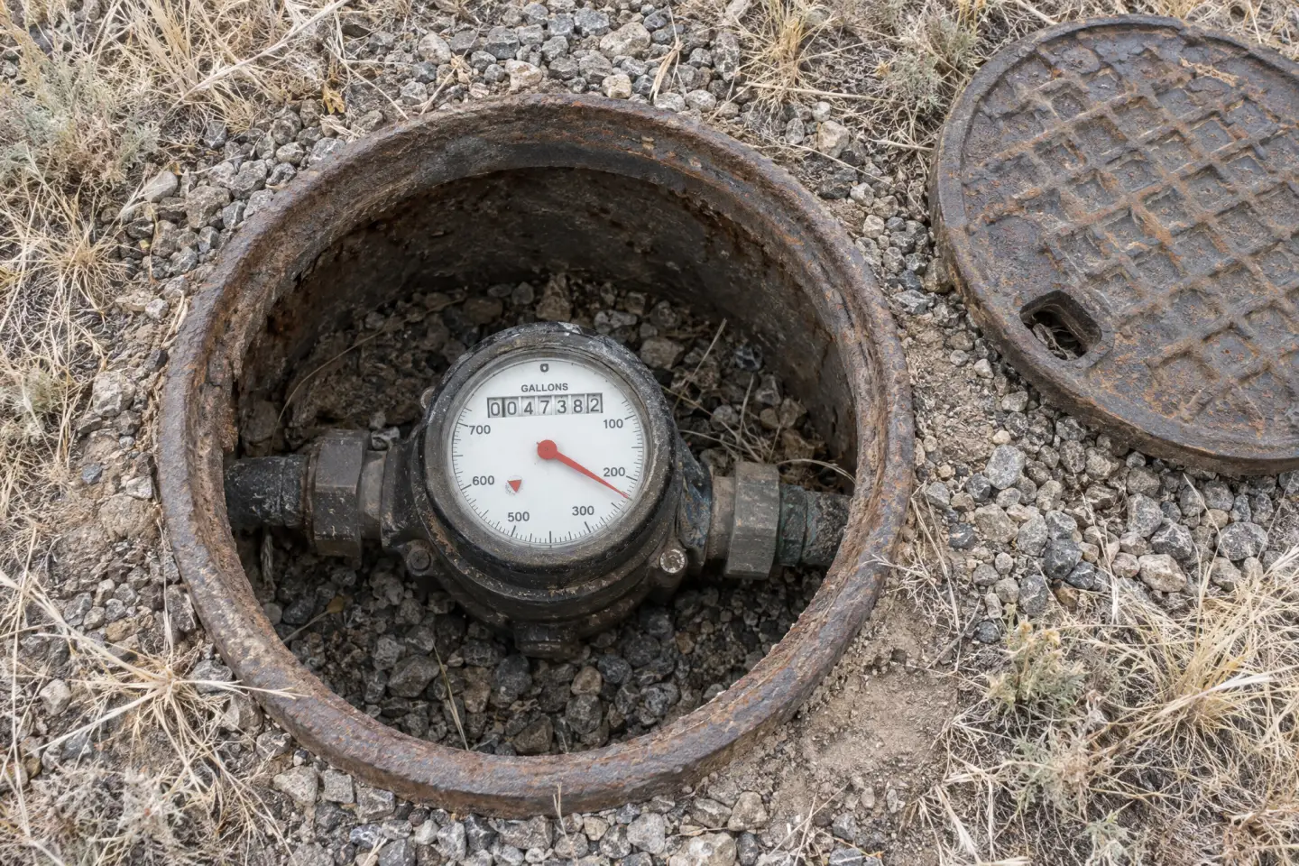 A water meter being read to check for a hidden leak